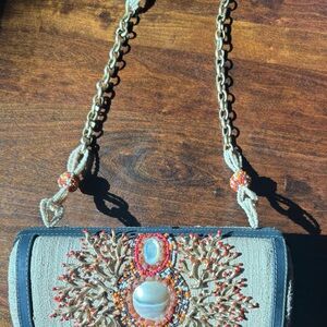 Mary Frances Shoulder Bag with Coral Reef Embellishment